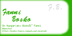 fanni bosko business card